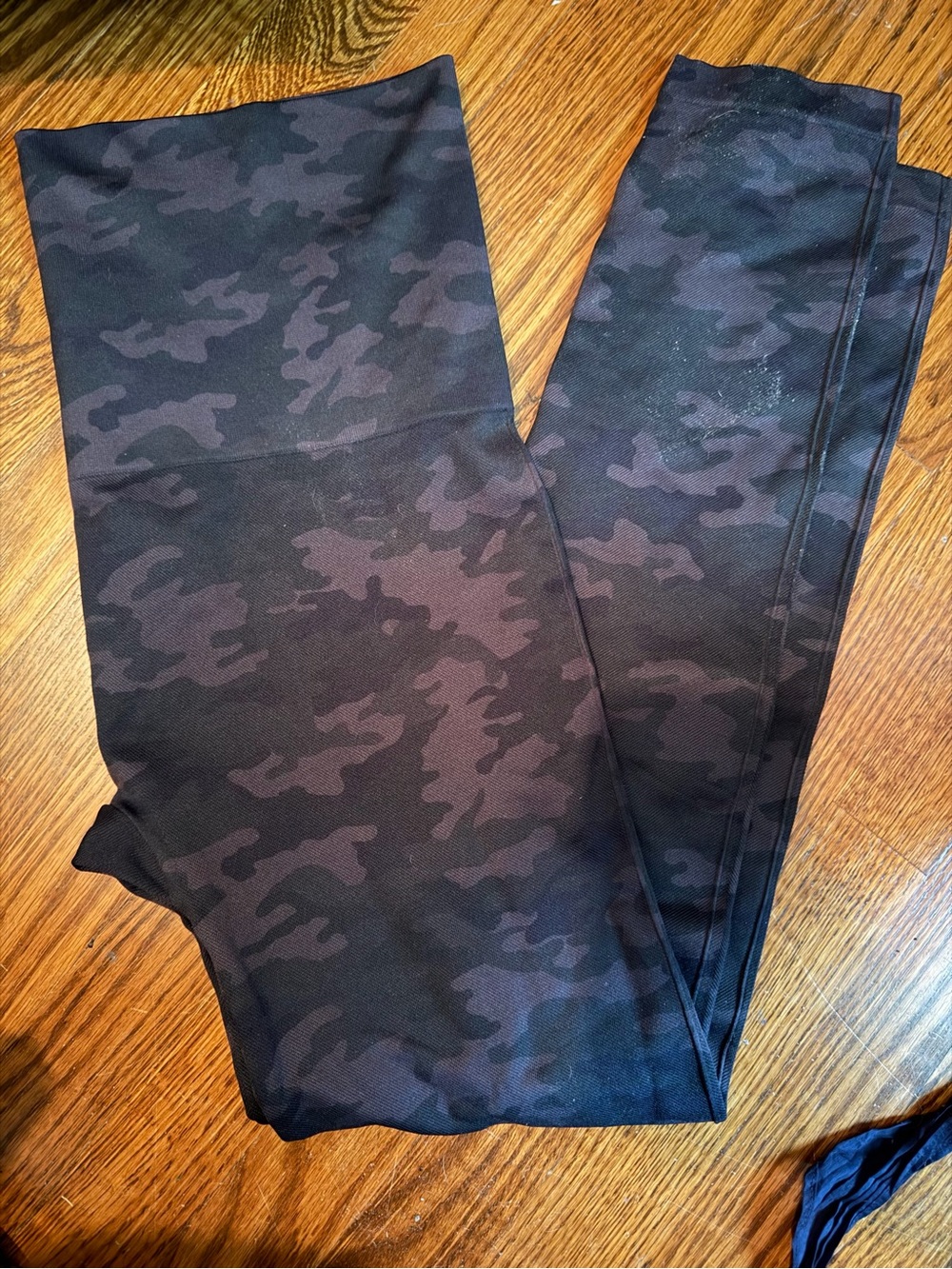 SPANX Black & Charcoal Camo High-Waist Leggings